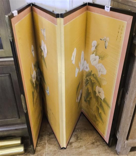 4 fold Oriental firescreen(-)